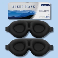 2 Pack Travel 3D Eye Mask Sleep Soft Padded Shade Cover Rest Relax Blindfold