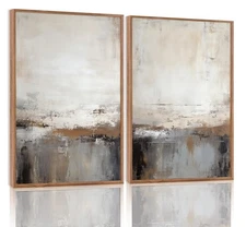 Best Yolbcdr Framed Wall Art Abstract Canvas Set of 2 Grey Decor Pictures Modern