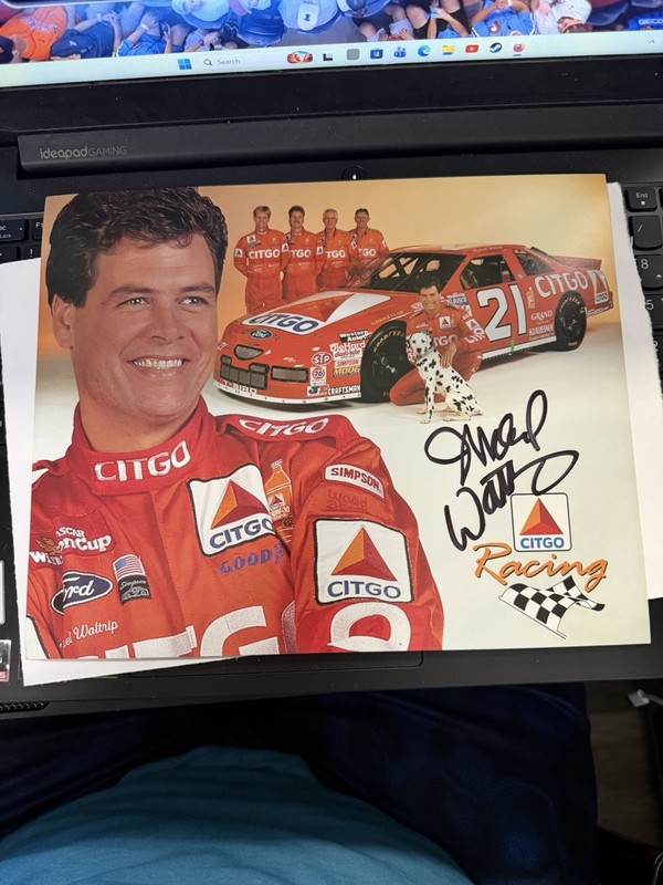 MICHAEL WALTRIP #21 NASCAR Autographed hero card CITGO RACING 1998 WOOD BROTHERS