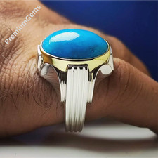 Rare Turquoise Ring Nishapuri Feroza Natural Feroza Ring Shia Rings, Handmade