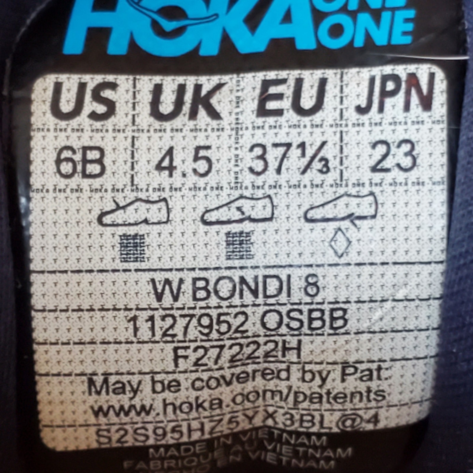 Hoka One One Bondi 8 Shoes Women 6 Blue Outer Space Running Sneakers 1127954  thumbnail 11