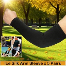 5 Ice Silk Sunscreen Sleeve Arm Sleeve UV Blocking Absorbing Breathable Quic