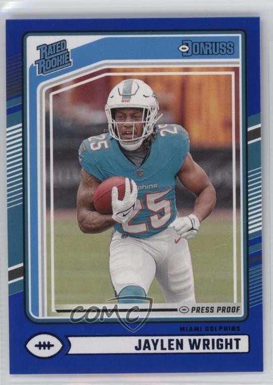 2024 Panini Donruss Rated Rookie Blue Press Proof Jaylen Wright #344 19tz