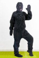 Black thick catsuit full bodysuit fuzzy mohai...