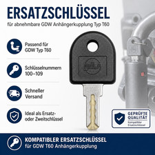 Ersatzschlüssel GDW T60 Anhängerkupplung 10...