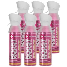 Boost Oxygen Natural 5 Liter Pure Oxygen Canister, Pink Grapefruit (6 Pack)