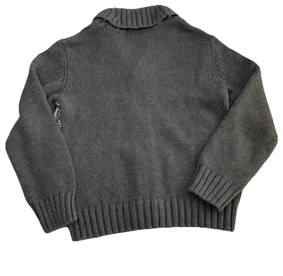 Gymboree Size S 5/6 Gray White Fair Isle Button Up Cardigan Sweater Grandpa Warm - Image 4 of 4