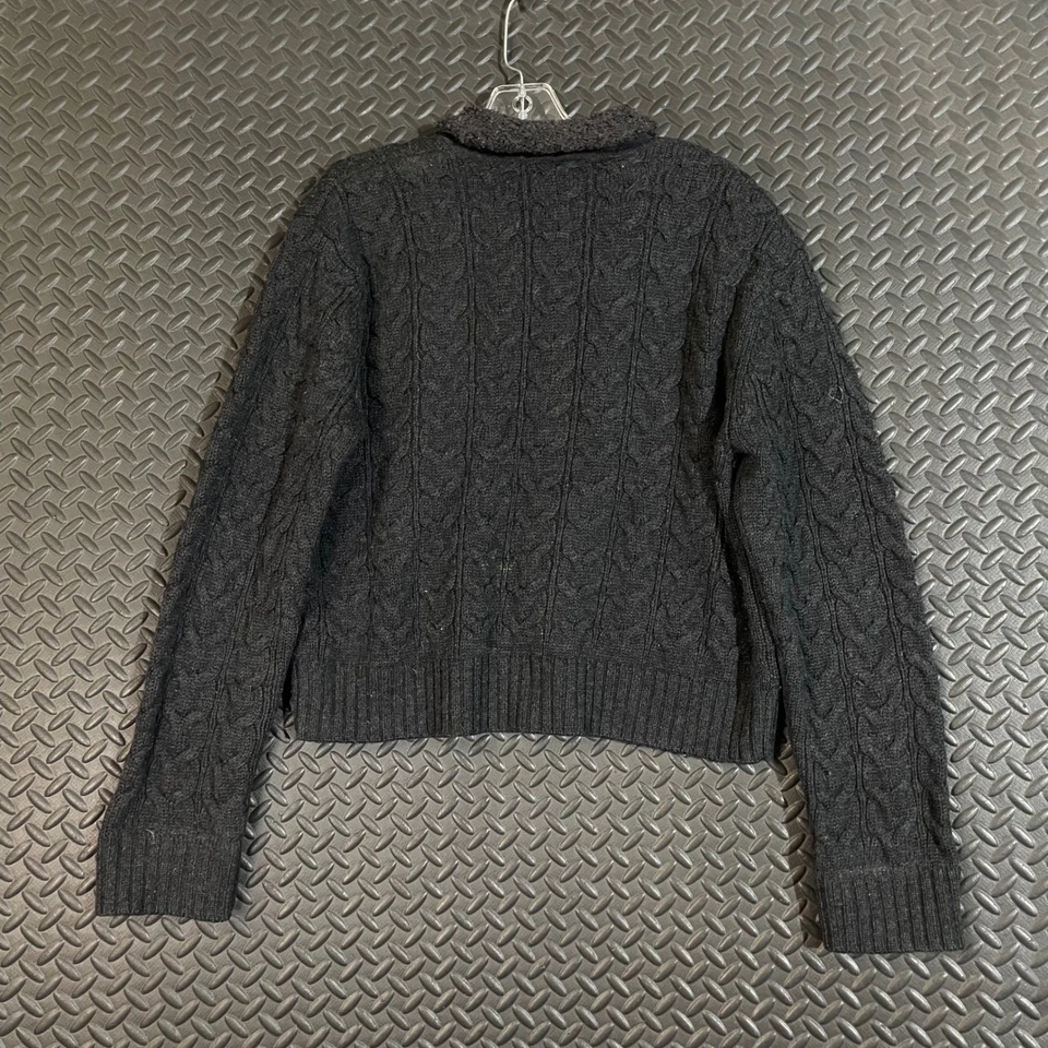 Chaqueta Suéter Jones New York Mezcla Lana Cremallera Negra Para Mujer Talla Grande Foto 4 de 4