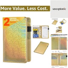 Server Books for Waitress - Glitter Leather Waiter Book Server Wallet with Zi...