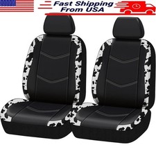 Universal Fit Faux Leather Car Seat Headrest Cover 2Set W/Safe Deploy Technology