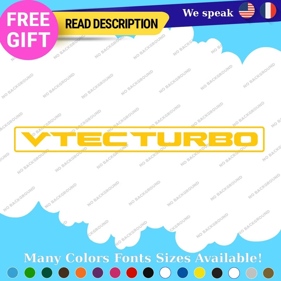 VTEC Turbo DOHC Honda Civic Accord JDM Drift Tuning RSX Type VINYL DECAL STICKER Foto 4 de 4