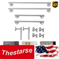 10Pcs Stainless Steel Wall-Mounted Towel Bar Bathroom Towel Bar Rail Towel Hang