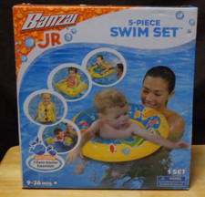 Banzai Jr 5 piece swim set float seat ring arm band vest kick board repair patch