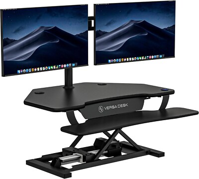 VersaDesk  PowerPro  Corner Standing Desk Converter, Electric Height Adjustable