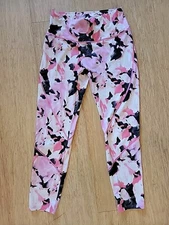Natori Size M TIGHTS pink white black abstract print