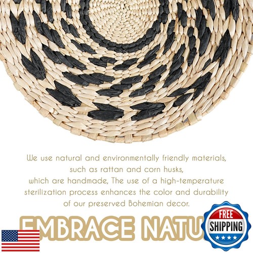COM4SPORT 7PCS Boho Wall Baskets Set, Boho Wall Decor, Round Handmade Seagras - Picture 3 of 5
