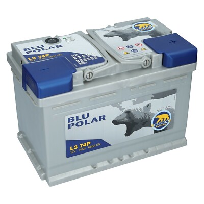 Bären Blu Polar Autobatterie 12V 74Ah 680A/EN Neu gefüllt und geladen