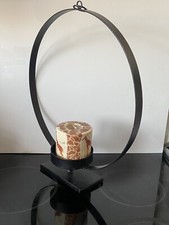 Wrought Metal Circle design pillar lantern 44 cm