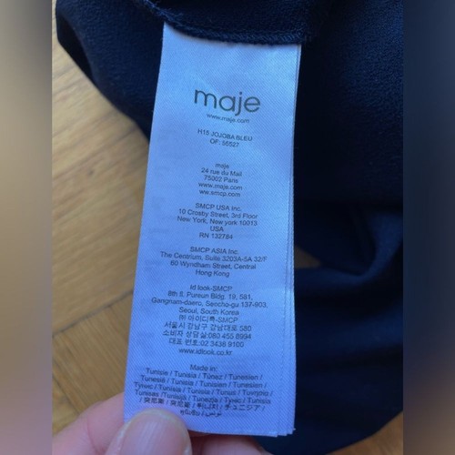 Maje NWT Mini Jupe Drapée Sz38 (~US4) navy blue mini skirt w/ front draping - Picture 5 of 10