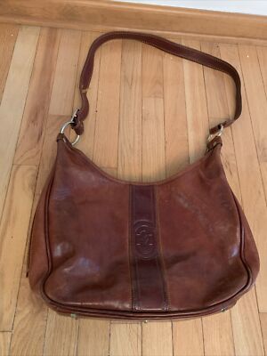 VINTAGE MARINO ORLANDI SLING BAG BAG LEATHER NYLON marino orlandi backpack sling nylon & Leather Black ( See  main image 3