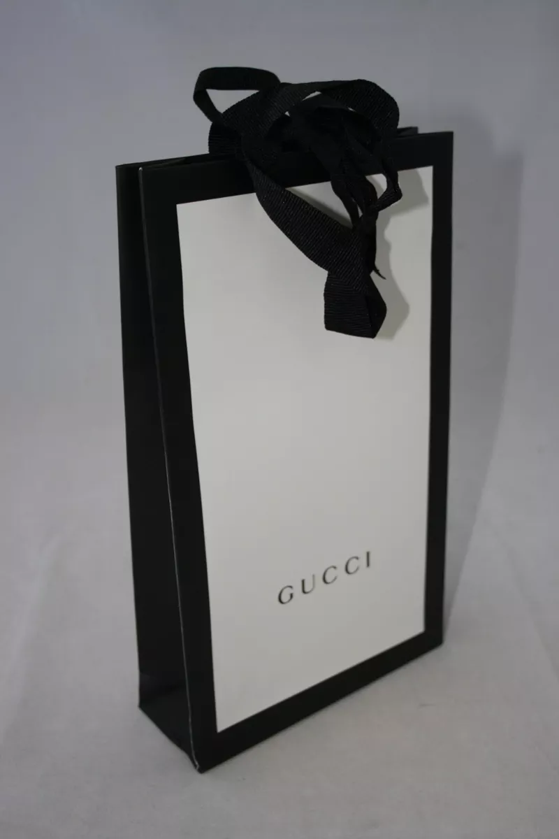 Gucci paper small shopper bag Black White Gucci Gift Bag NEW