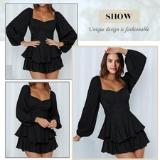 Amazon Womens Rompers Playsuit Size M Short Off The Shoulder Mini Shorts Ruffle