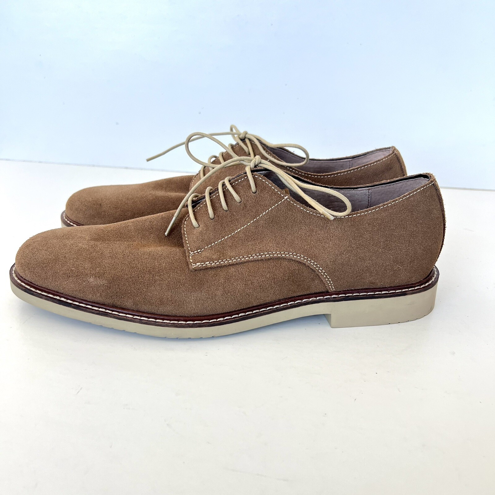 SAOLA Scarpe Oxford BANANA REPUBLIC uomo Dewitt suola crepe marrone scamosciato stringate taglia 10 nuove senza scatola