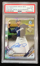 JOE GRAY Brewers 2019 Bowman Chrome Mega #BMA-JG AUTO Rookie Card RC PSA 10