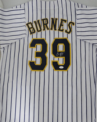 Brewers CY Young CORBIN BURNES Signed Custom Replica Pinstripe Jersey AUTO  JSA