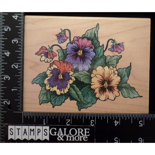 Inkadinkado Rubber Stamps R032 PANSY PATCH GARDEN FLOWERS #1763 | eBay