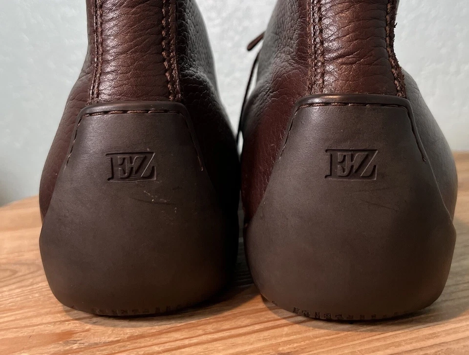 Ermenegildo Zegna Brown Grained Pebbled Leather Chukka Ankle Boots 13 M ITALY - Image 4 of 4