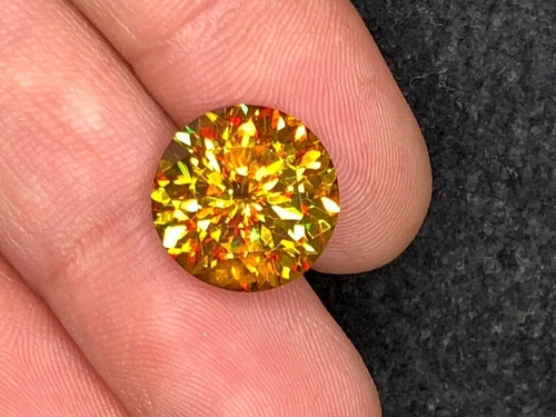 4.00 Ct Natural Full Fire Sphene Titanite Round Cut Gemstone For Jewellery - Picture 4 of 4