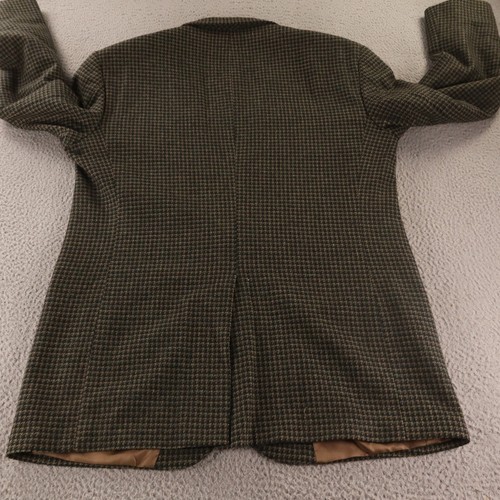 VTG Tweed Jacket XL Brown Houndstooth Check 100% Wool Blazer Evan Picone USA 46L - Picture 9 of 16