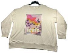 Levis Sweater Womens Plus Size 3X Beige Long Sleeve Pullover Desert Landscape Nw