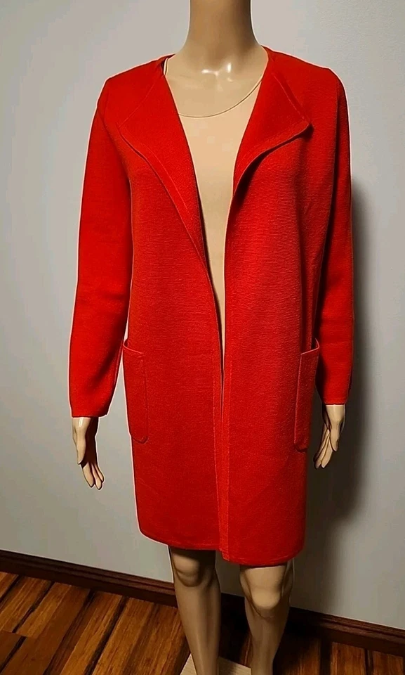 J. Blazer Cárdigan Abierto Crew 365 Juliette Rojo Naranja Talla XXS Foto 2 de 4