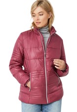 Ellos Women's Plus Size Short Puffer Zip Front Jacket