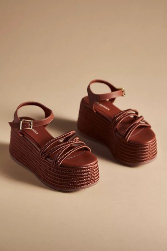 New Anthropologie Kelsi Dagger Brooklyn Platform Braided-Strap Sandals size 7.5 - Picture 2 of 5