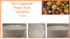 Set 3 ciotole coppette ceramica per aperitivo antipasti finger food degustazione