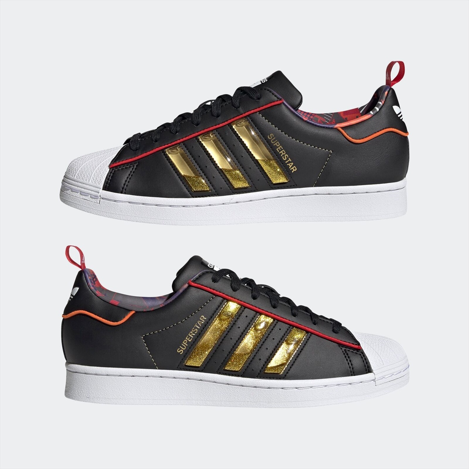 Adidas Superstar Black Scarlet Gold Metallic (7), Red Deals Online