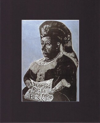 8X10'' Matted Art Print-Maker Sidney Chafetz: The Empress 1959, Color Woodcut