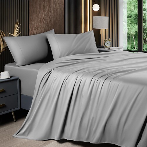 Queen 4 Piece Cooling Sheet Set Bamboo Rayon Blend Deep Pocket 16in Soft - Picture 52 of 67
