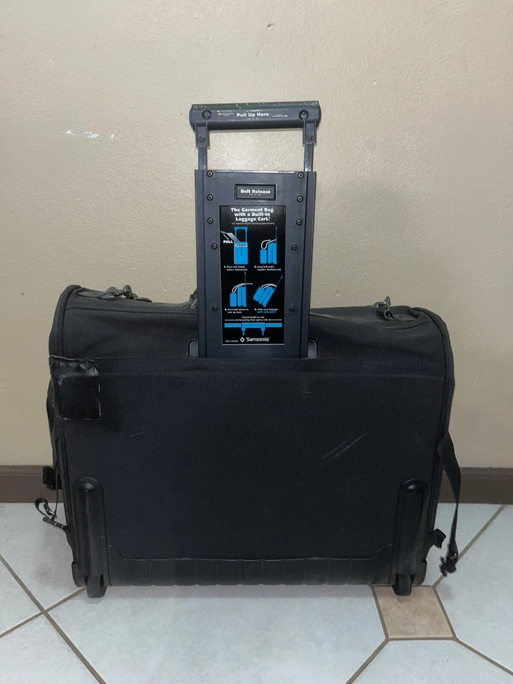 Samsonite Black Wheeled Garment Bag Rolling Luggage Suit Case Bi-Fold - Image 2 of 4