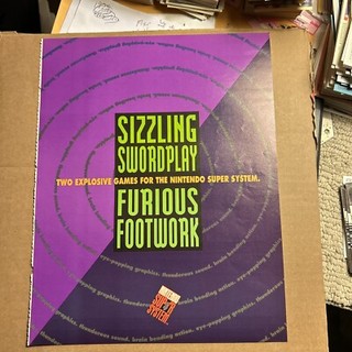 Giant 13-10” Nintendo Super System Act Raiser Arcade video game  AD FLYER