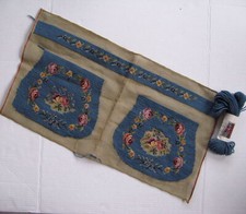 Needlepoint Vtg Canvas Purse Handbag Rose Floral Petit Point Almost Complete
