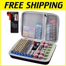 Battery Organizer with Tester - Holds 225 Batteries Yellow