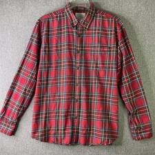 Vintage St. John  s Bay Mens XL Brushed Flannel Shirt Cotton Red Plaid 90s MS58