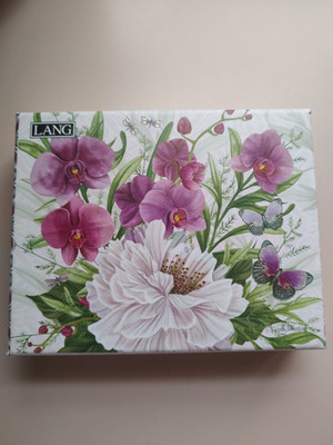 Lang~  13 Midnight Garden Floral Boxed Note Cards/Envelopes 4''x5.25''  NEW
