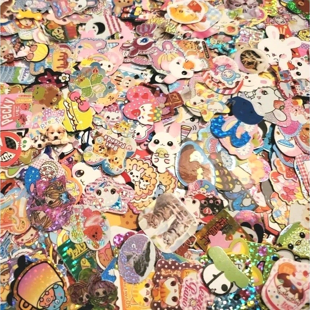 Vintage Kawaii Sticker Flakes Lot 30 Kamio Crux San-x Sack Japan Stationery