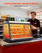 3-Tier Commercial Food Warmer Display, 1400W Food Display Warmer with LED Light,