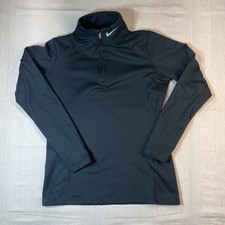 Youth Nike Pullover Quarter Zip Size L Youth Black Sweatshirt, Athletic P1
